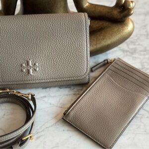 ✨New✨Tory Burch Thea Small Convertible crossbody bag + Wallet in Gray Heron tags